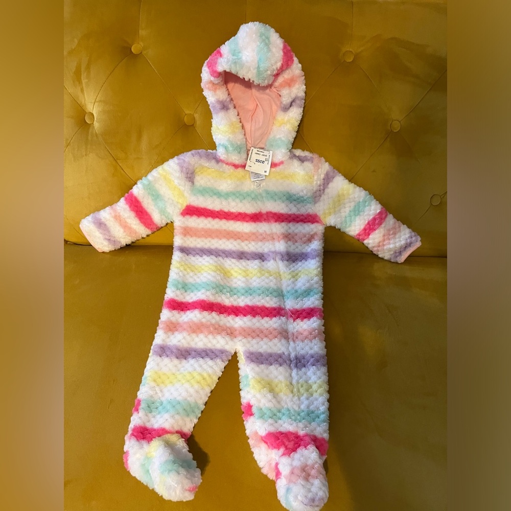 Little beginnings colorful hooded sleeper 3-6 month girls